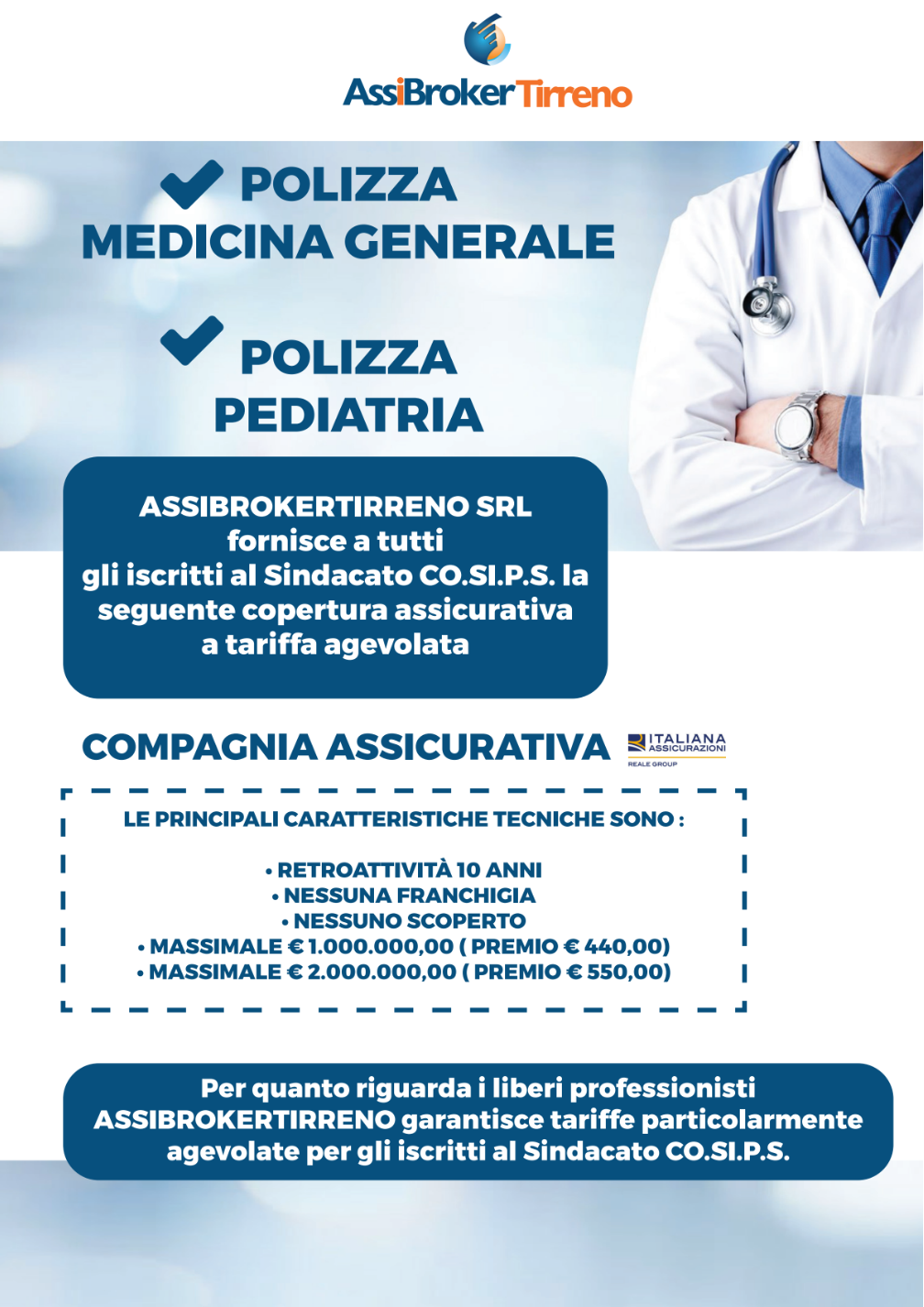 Convenzione Cosips - AssiBrokerTirreno - Polizza Medicina Generale e Pediatria